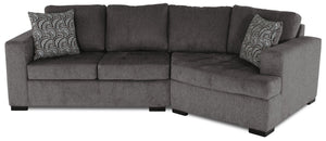 Legend 2-Piece Right-Facing Chenille Cuddler Sectional - Pewter