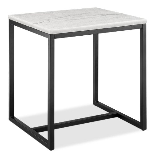 Webber 20\" Modern Marble End Table - White