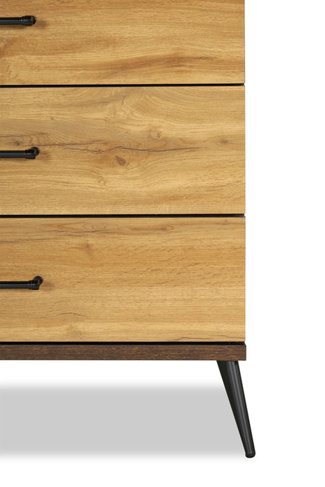 Silas Bedroom Chest of Drawers, 5-Drawer, 33\"W x 47.5\"H - Rustic Brown