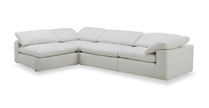 Sky Modular 4-Piece Fabric Sectional with Removable Feather Down Cushions - Nathan Wheat