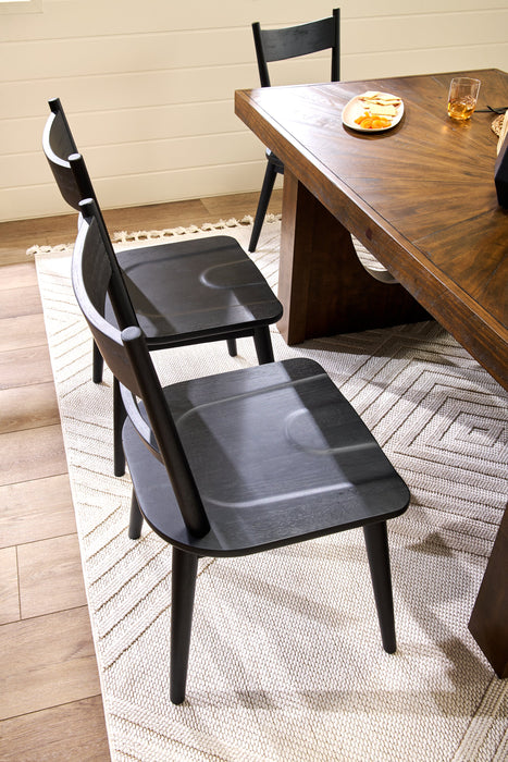 Kort & Co. Sol Dining Chair with Curved Ladder-Back - Black