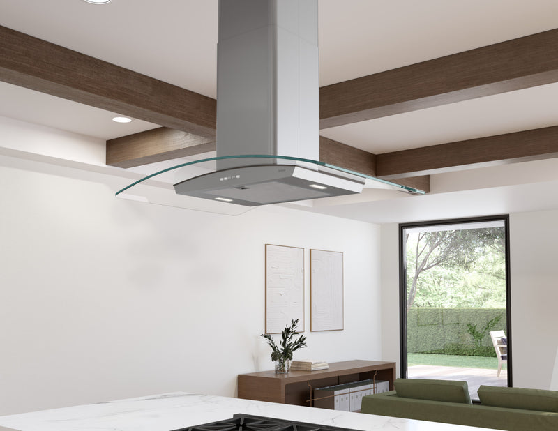 Brisas by Zephyr  30\" Curved Glass Range Hood - Stainless Steel - BML-E30CG