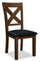 ["Talia Dining Chair with Vegan-Leather Fabric, Cross-Back - Brown"]