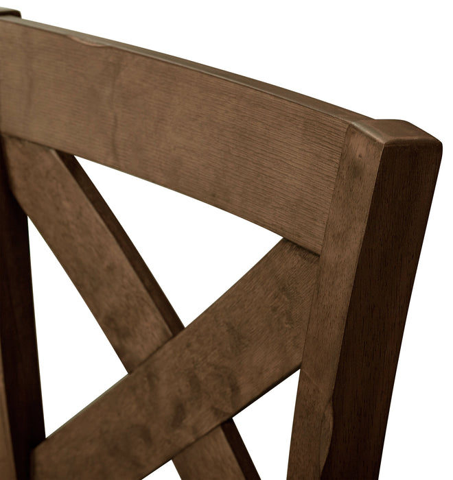 Talia Dining Chair with Vegan-Leather Fabric, Cross-Back - Grey/Brown