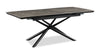 Tavo Dining Table with 63-79"W Extension, Sintered Stone & Metal, Geometric Pedestal Base - Grey/Black