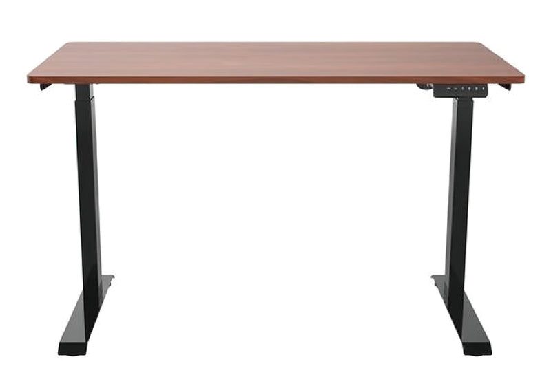 Tygerclaw Sit Stand Desk with USB Ports & Storage - Brown