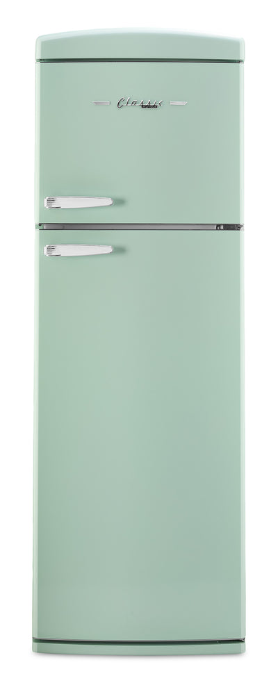Unique Classic Retro 24" 11 Cu Ft. Top Freezer Refrigerator – Summer Mint Green - UNQ-310L LG TM | Réfrigérateur Classic Rétro d’Unique de 24 po et de 11 pi3 à congélateur supérieur - vert menthe estival - UNQ-310L LG TM