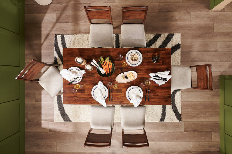 Vale Dining Table, Wood, 72\"W - Brown