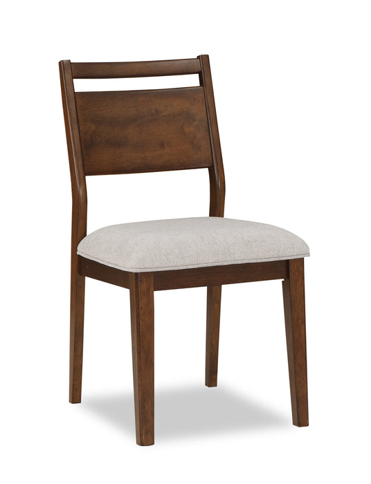 Vale 5pc Dining Set with Table & 4 Chairs, 48\"W Round - Brown & Beige