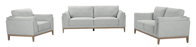 Valley 83.5\" Fabric Sofa with Rubberwood Base and Legs - Grey