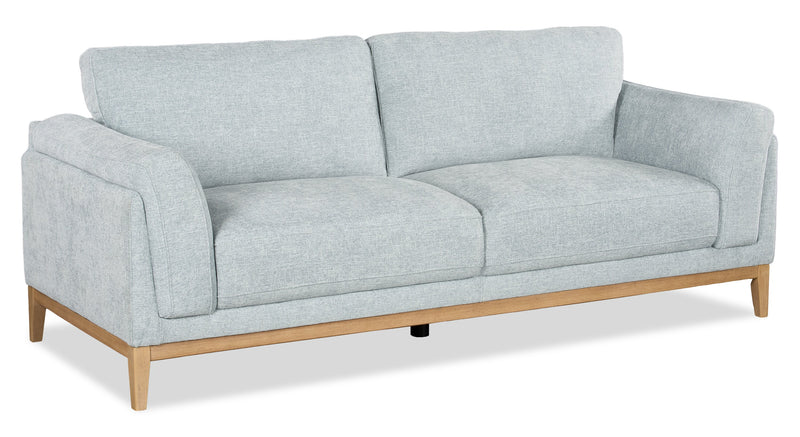 Valley 83.5\" Fabric Sofa with Rubberwood Base and Legs - Grey