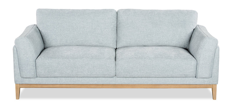 Valley 83.5\" Fabric Sofa with Rubberwood Base and Legs - Grey