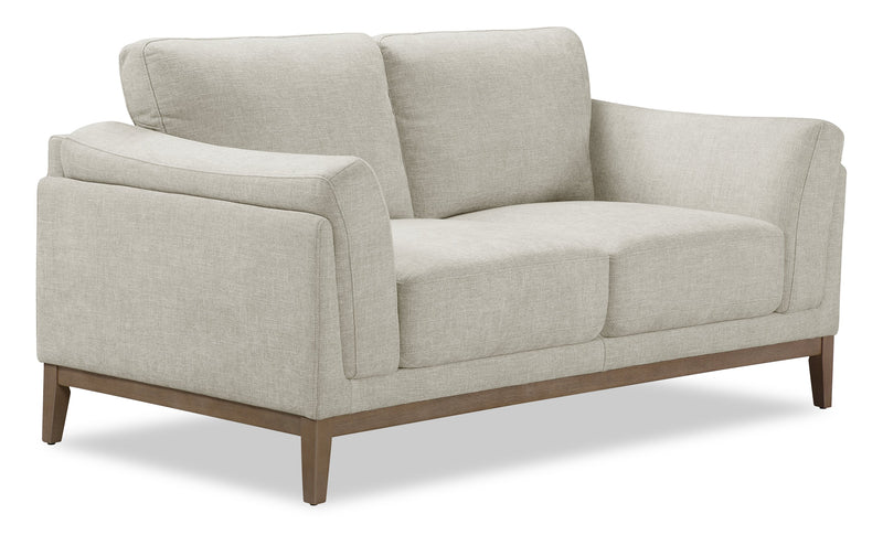 Valley 67.7\" Fabric Loveseat with Rubberwood Base and Legs - Sand