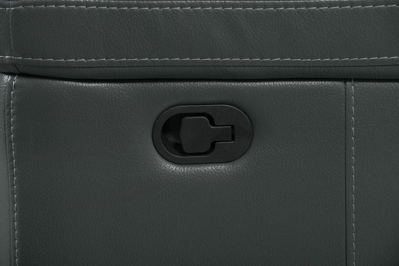 Leo 6-Piece Leather-Look Fabric Reclining Sectional with Storage Console and Dual Cupholders - Grey