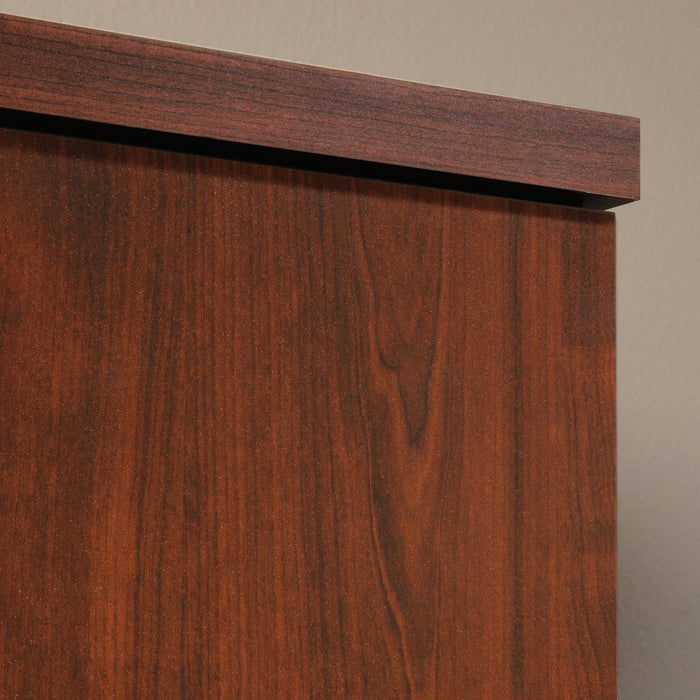 Via 59.45\" Commercial Grade Credenza Hutch with Cabinets & Cubbyholes - Cherry & Grey