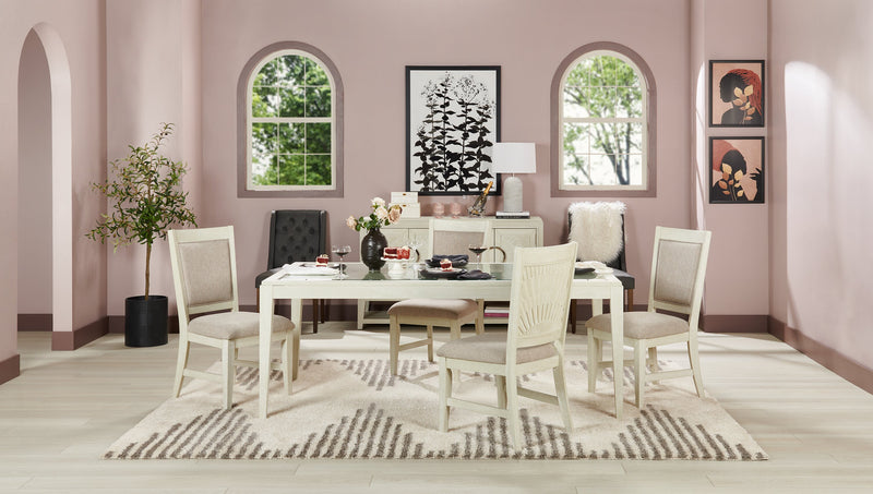 Vida 5pc Dining Set with Table & 4 Chairs, 78\"W - Sand