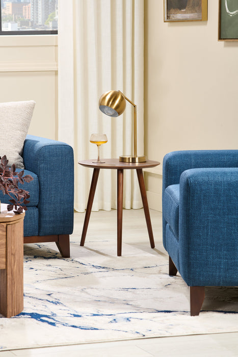 Viola 20\" Modern Round End Table – Brown Walnut 