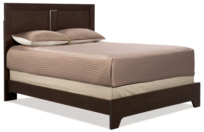 Yorkdale 6pc Bedroom Set with Panel Bed, Dresser, Mirror & Nightstand, Brown - Queen Size