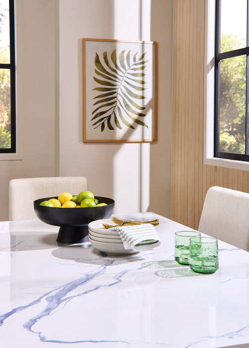 Zelda Dining Chair with Chenille Fabric - White & Espresso Brown
