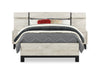 Zen Pier Bed with Headboard, Frame, Nightstands & Piers, USB, LED, Light Grey - Queen Size