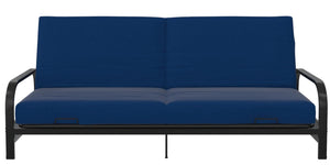 DHP Elbern Futon with Blue Linen Slipcover