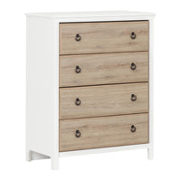 Catimini 4-Drawer Chest - Pure White and Rustic Oak 