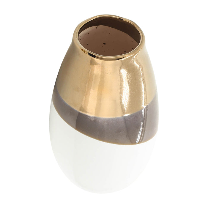 Gold 10\" Ceramic Vase