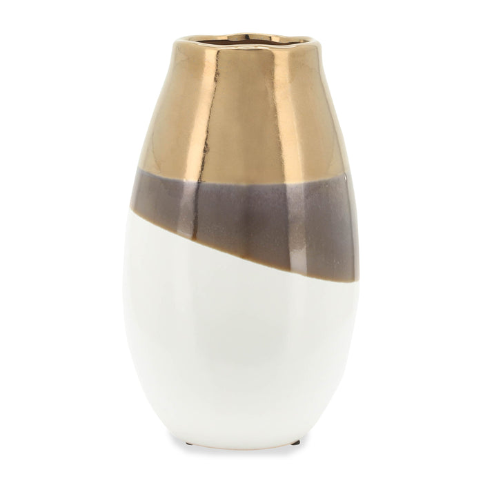 Gold 10\" Ceramic Vase