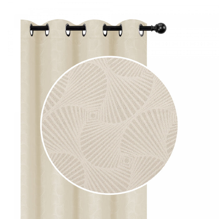 Embossed Panel Shell Ivory 84\" - Set of 2 Drapes and Blinds