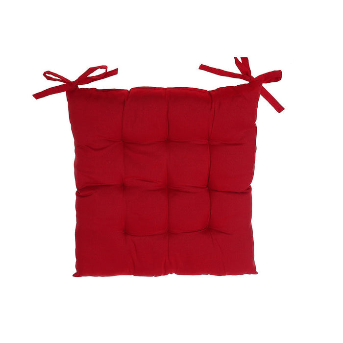 Polyester Tufted Chair pad 18 x 18 Red - Set of 2