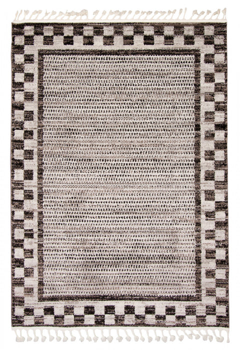 Vera Quattro Ivory/Grey Area Rug - 5'2\" x 7'5\"