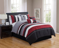 Puno 7-Piece King Comforter Set - Red