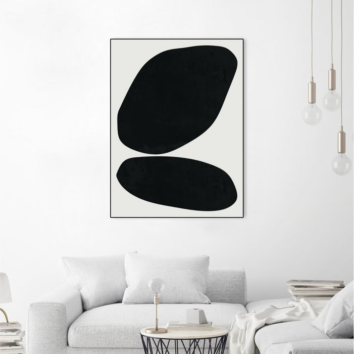 \"Black Abstract Ii\" Canvas Framed Black 18x24 Wall Art