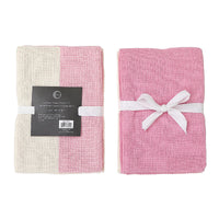 3 Pack Dual Waffle Kitchen Towel Set Blush Kitchen Linen