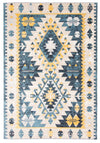 Mosaic Taupe/Blue Machine Washable Area Rug - 3'0