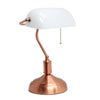 Simple Designs Executive Banker's Desk/Task Lamp with White Glass Shade, Rose Gold