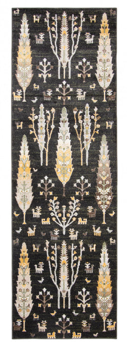 Pine Black Machine Washable Area Rug - 2'6\" x 8'0\"