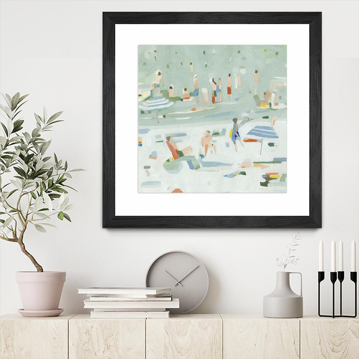\"Summer Confetti Ii\" Matted and Framed Black 36x36 Wall Art