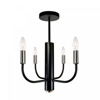 Verona 4-Light Brushed Nickel Black Semi-Flush Mount