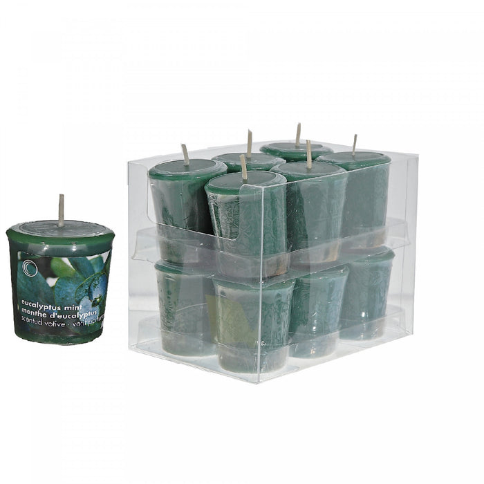 Mushroom Votive Eucalyptus Mint Candle - Set of 12
