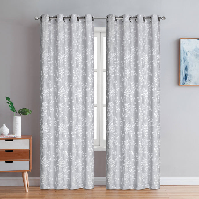 Preston Grommet Pair of Grey Curtain Panels - 54x84
