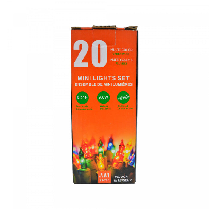 20 Lt Indoor Mini Light Set Multi Bulbs - Set of 2 Christmas Lights