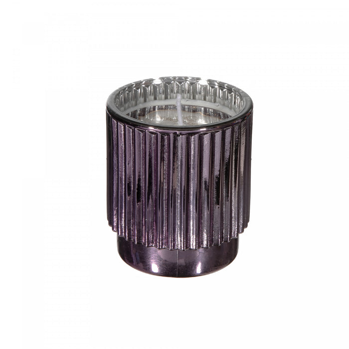 4.6 Oz Ribbed Electroplated Scented Candle Tropical Dreams - Set of 2