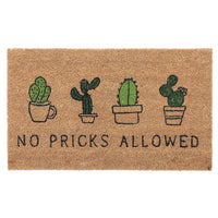 Coir Door Mat No Pricks Allowed Floormat