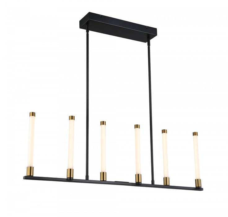 Infiniti Matte Black & Brass 6-Light Integrated LED Island Light