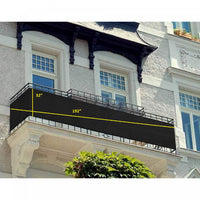 Privacy Balcony Cover Black Drapes and Blinds