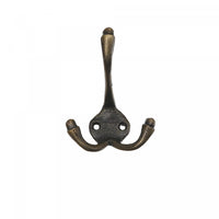 Classic Triple Iron Wall Hook Antique Brass - Set of 4 Hooks