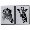 Framed Canvas & Felt Wall Art Zebra/giraffe 18 x 28 Asst-Set of 2 Wall Decor