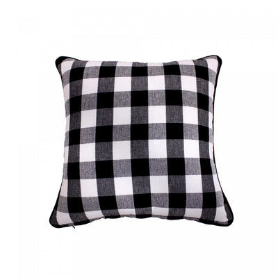 Filled Cotton Cushion 18" x 18" White Buffalo-Set of 2 Cushions|Coussin rembourré de coton 18 po x 18 po à point à carreaux blanc - ensemble de 2 coussins