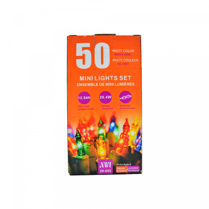 50 Lt Indoor/outdoor Mini Light Set Multi Bulbs - Set of 2 Christmas Lights